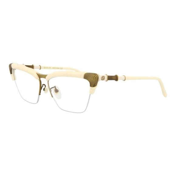 New Authentic Gucci Womens Cat Eye White White Transparent Fashion Designer Sung - Picture 1 of 5